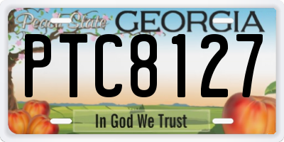 GA license plate PTC8127