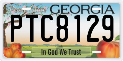 GA license plate PTC8129