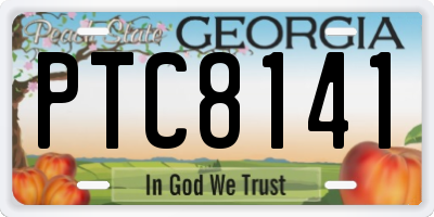 GA license plate PTC8141