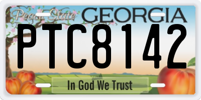 GA license plate PTC8142