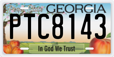 GA license plate PTC8143