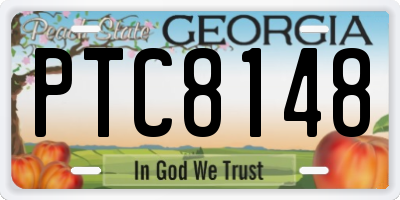 GA license plate PTC8148