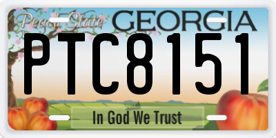 GA license plate PTC8151