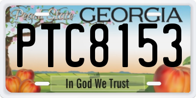 GA license plate PTC8153