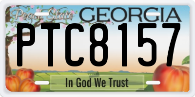 GA license plate PTC8157