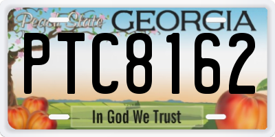 GA license plate PTC8162