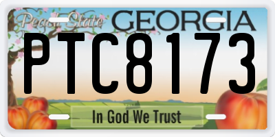GA license plate PTC8173