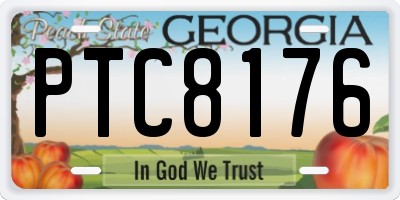 GA license plate PTC8176