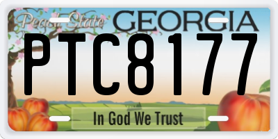 GA license plate PTC8177