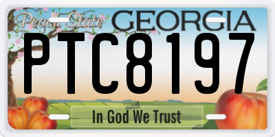 GA license plate PTC8197