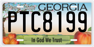 GA license plate PTC8199