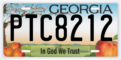 GA license plate PTC8212