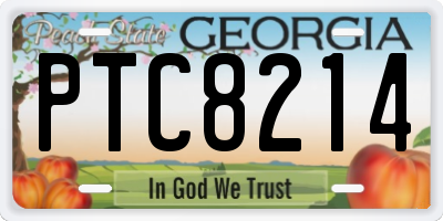 GA license plate PTC8214