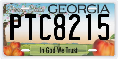 GA license plate PTC8215