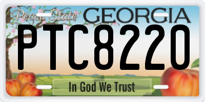 GA license plate PTC8220