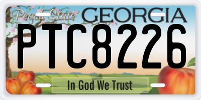 GA license plate PTC8226