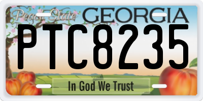 GA license plate PTC8235