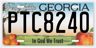 GA license plate PTC8240