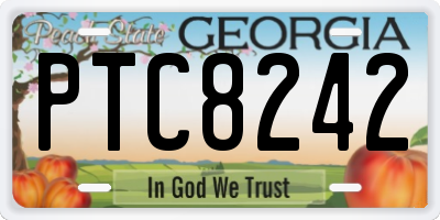 GA license plate PTC8242