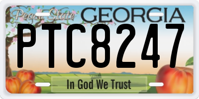 GA license plate PTC8247