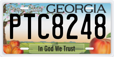GA license plate PTC8248