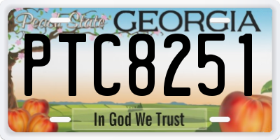 GA license plate PTC8251