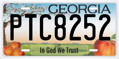 GA license plate PTC8252
