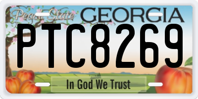 GA license plate PTC8269