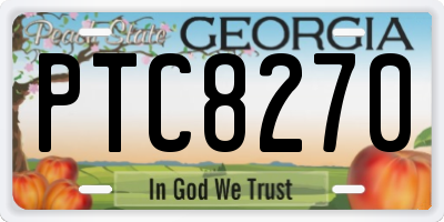 GA license plate PTC8270