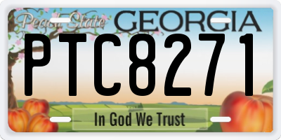 GA license plate PTC8271