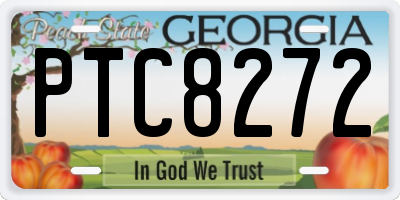 GA license plate PTC8272