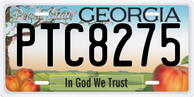 GA license plate PTC8275