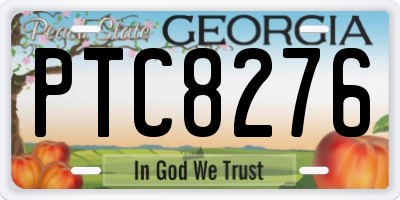 GA license plate PTC8276