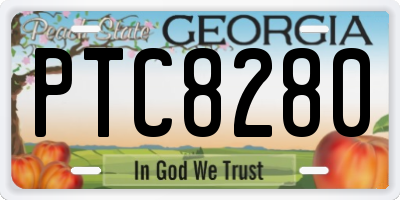 GA license plate PTC8280
