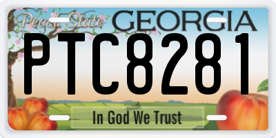 GA license plate PTC8281