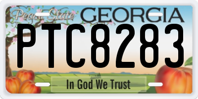 GA license plate PTC8283