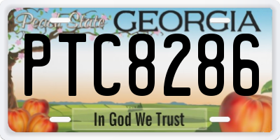 GA license plate PTC8286
