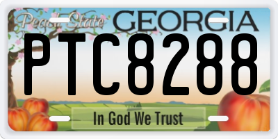 GA license plate PTC8288