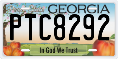 GA license plate PTC8292