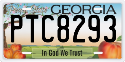GA license plate PTC8293