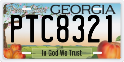 GA license plate PTC8321