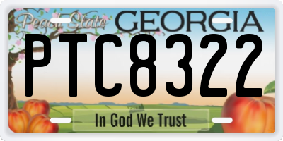 GA license plate PTC8322