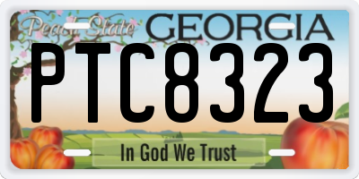 GA license plate PTC8323