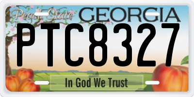 GA license plate PTC8327