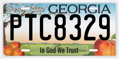 GA license plate PTC8329