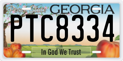 GA license plate PTC8334