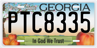 GA license plate PTC8335