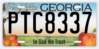 GA license plate PTC8337
