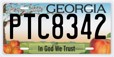 GA license plate PTC8342