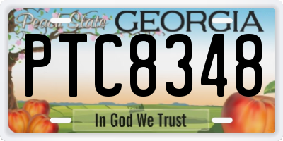 GA license plate PTC8348
